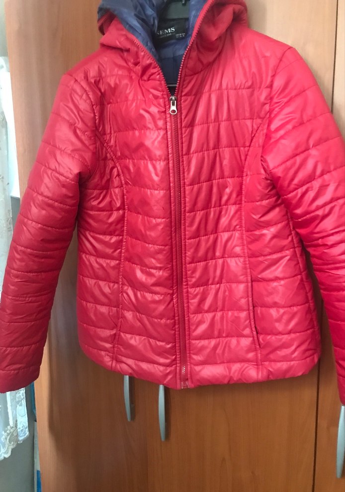 Kırmızı Fermuarlı  kapşonlu Kadın Mont - Görsel 3