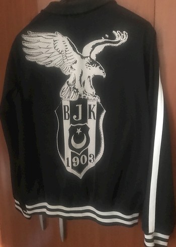 Siyah Fermuarlı  Beşiktaş kartal yuvası orjinal Spor Ceket - Görsel 5