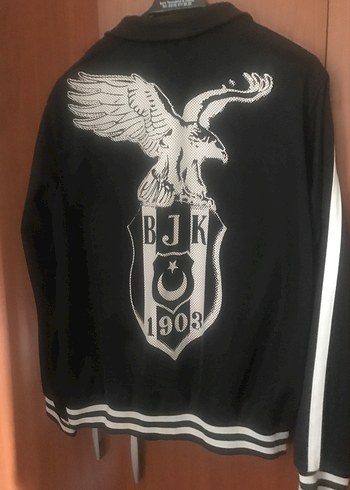 Siyah Fermuarlı  Beşiktaş kartal yuvası orjinal Spor Ceket - Görsel 4
