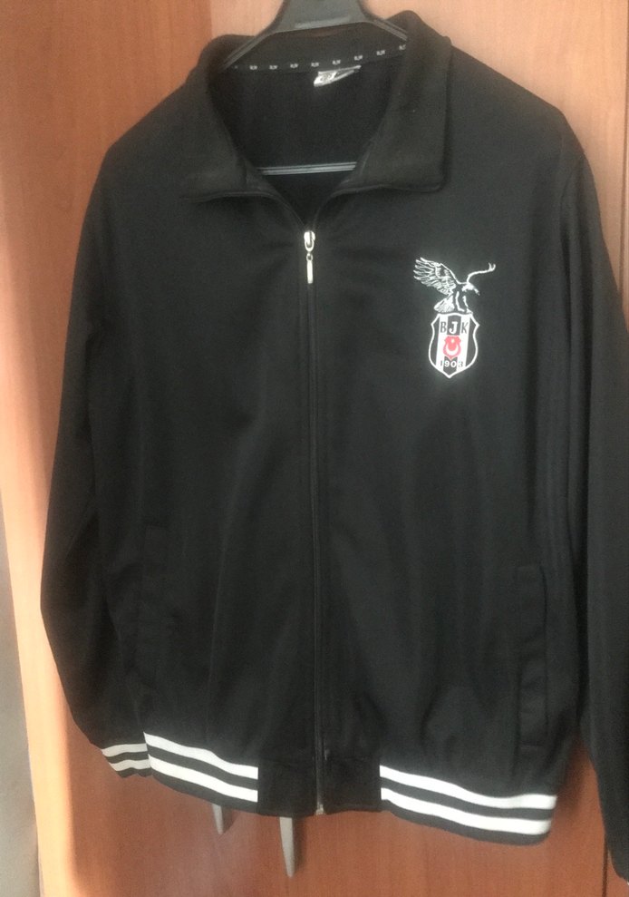 Siyah Fermuarlı  Beşiktaş kartal yuvası orjinal Spor Ceket - Görsel 3