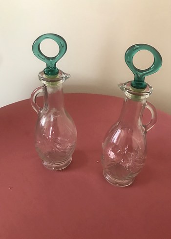 Yeşil Kulplu Cam Yağlık ve Sirkelik - Görsel 2