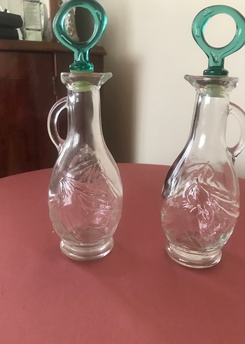 Yeşil Kulplu Cam Yağlık ve Sirkelik - Görsel 3