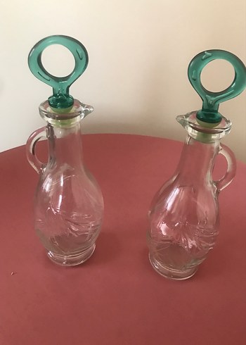 Yeşil Kulplu Cam Yağlık ve Sirkelik - Görsel 5