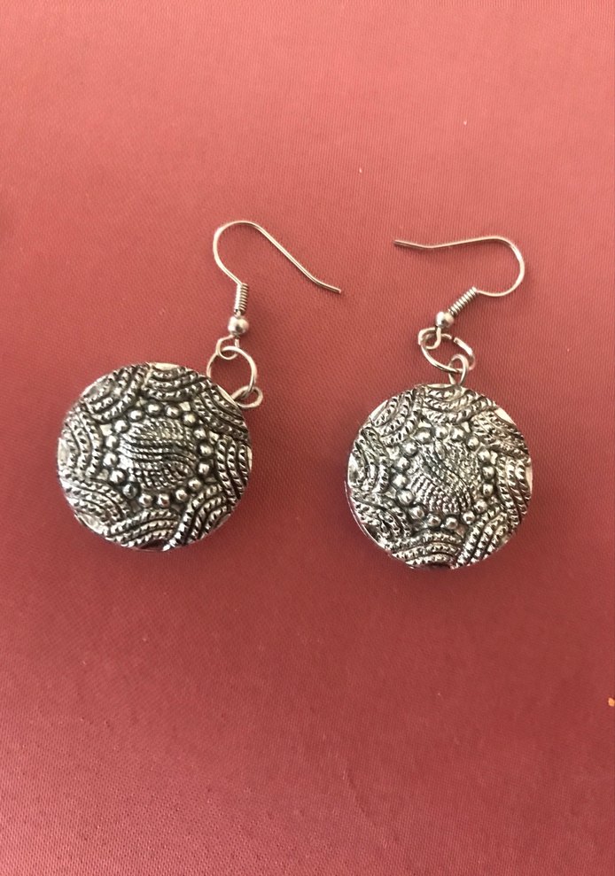 Bohem Gri Boncuklu Midi Küpe - Görsel 2