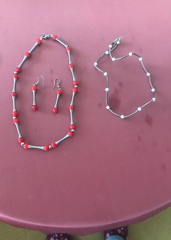 Renkli Boncuklu Kısa Kadın Kolye ve Küpe Seti - Görsel 2