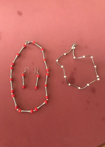 Renkli Boncuklu Kısa Kadın Kolye ve Küpe Seti - Görsel 4