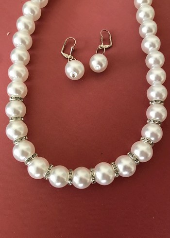 Beyaz İnci Boncuklu Kolye ve Küpe Seti - Görsel 12