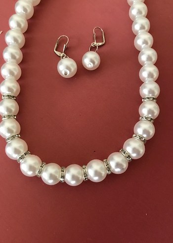 Beyaz İnci Boncuklu Kolye ve Küpe Seti - Görsel 11