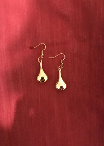 Altın Rengi Midi Damla Küpe - Görsel 3