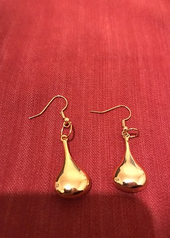 Altın Rengi Midi Damla Küpe - Görsel 2