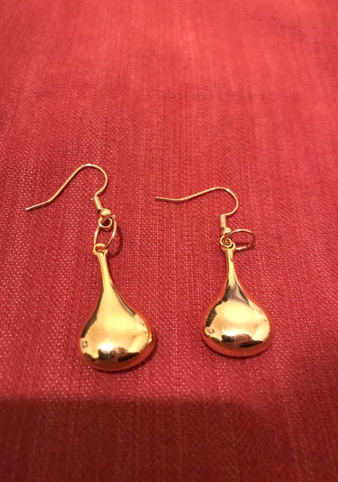 Altın Rengi Midi Damla Küpe - Görsel 4