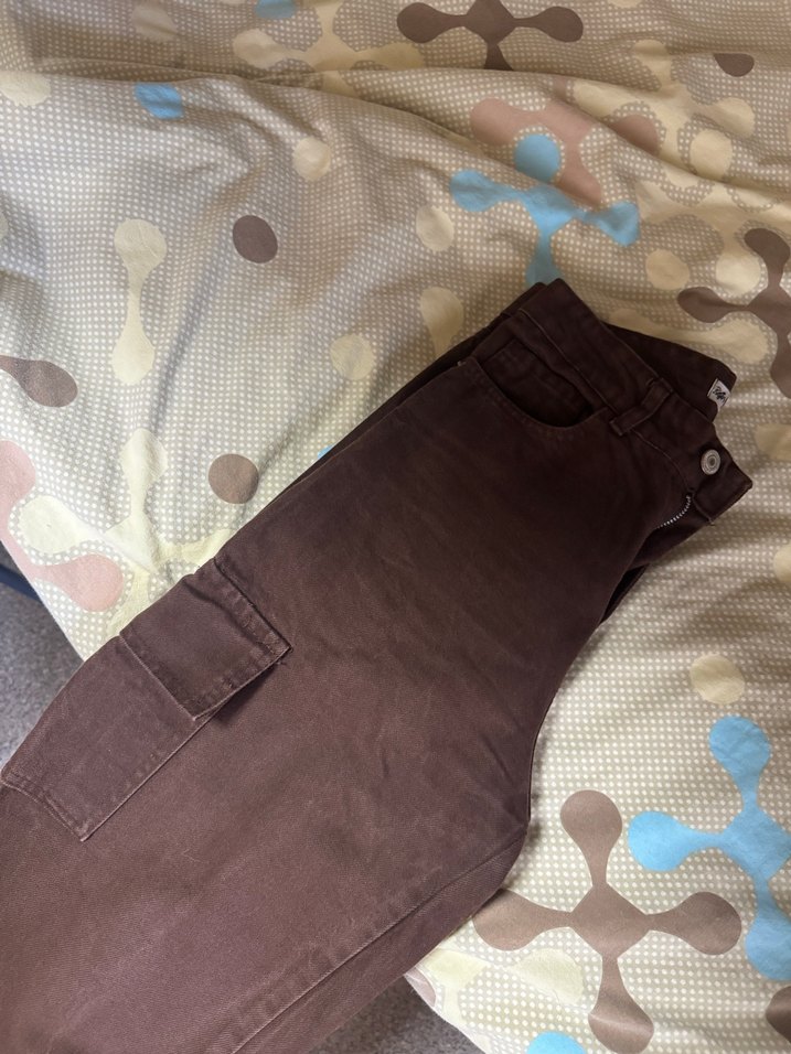 Kahverengi Salaş Kadın Kot Pantolon - Görsel 2