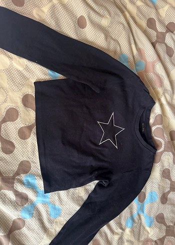 Siyah Uzun Kollu Yıldız Detaylı Body - Görsel 2