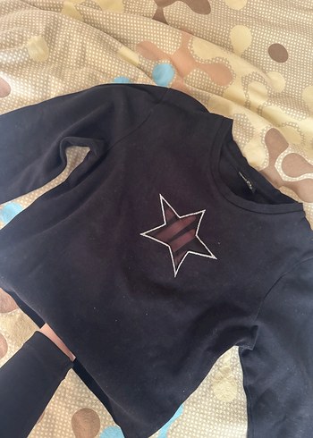 Siyah Uzun Kollu Yıldız Detaylı Body - Görsel 3