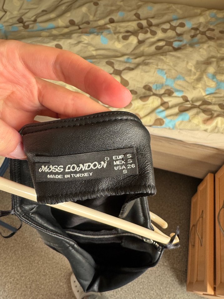 Siyah Deri Midi Etek - Görsel 3