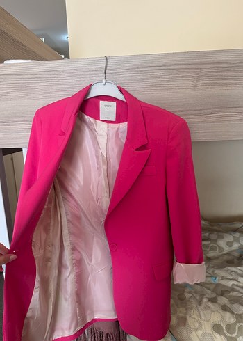 Pembe Düğmeli Kadın Blazer Ceket - Görsel 3