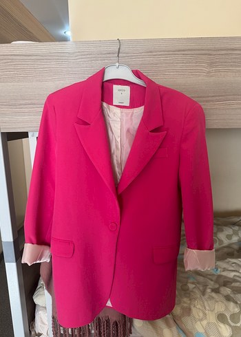Pembe Düğmeli Kadın Blazer Ceket - Görsel 5
