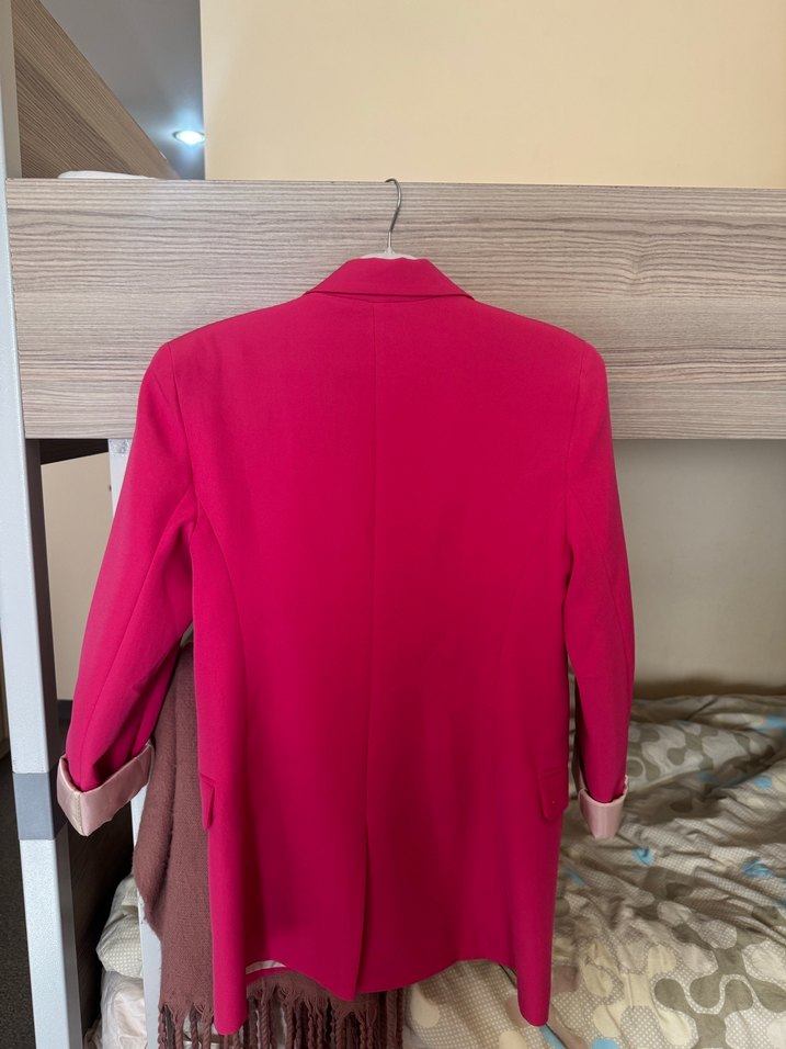 Pembe Düğmeli Kadın Blazer Ceket - Görsel 4