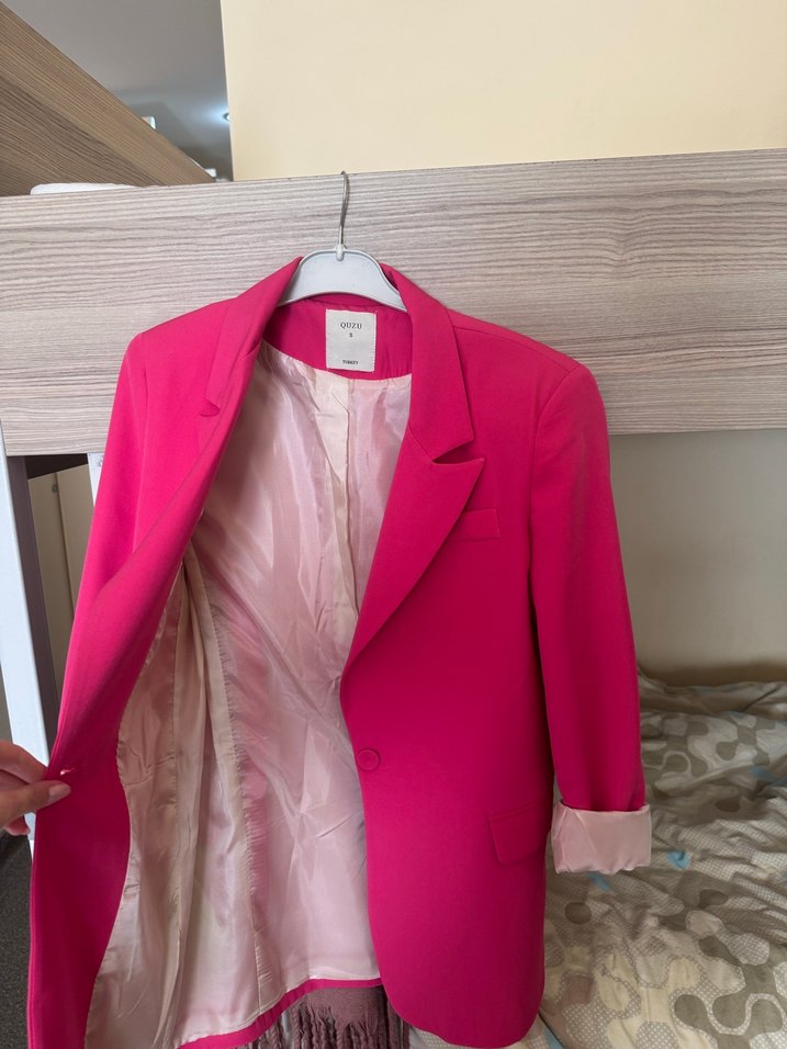 Pembe Düğmeli Kadın Blazer Ceket - Görsel 3