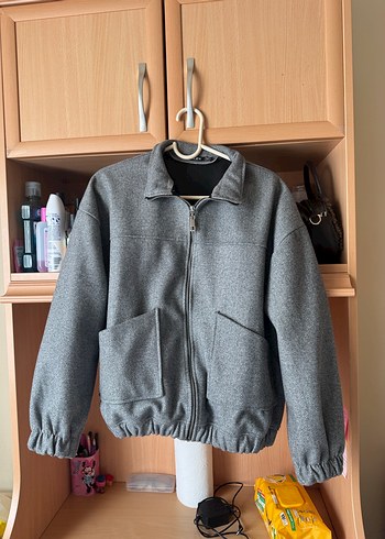 Gri Fermuarlı Kadın Ceket - Görsel 2
