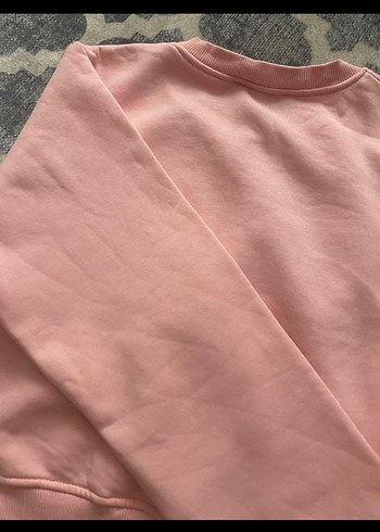 m Beden Pembe Crop Sweatshirt