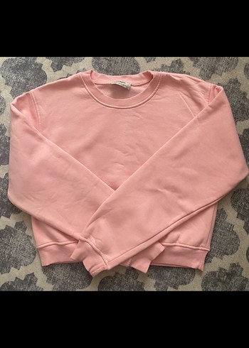 Diğer Pembe Crop Sweatshirt