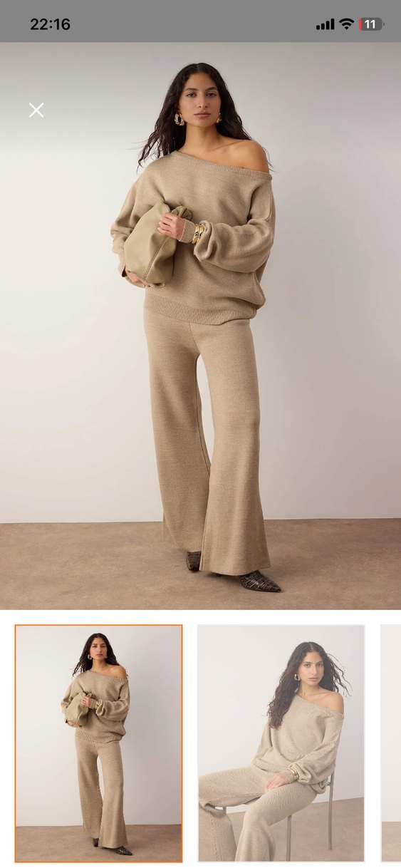 kadın kayık yaka kazak - Görsel 2