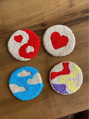 Bulut Desenli Bardak Altlığı - Görsel 2