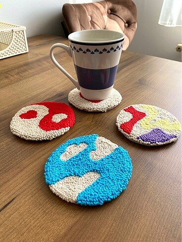 Bulut Desenli Bardak Altlığı - Görsel 3