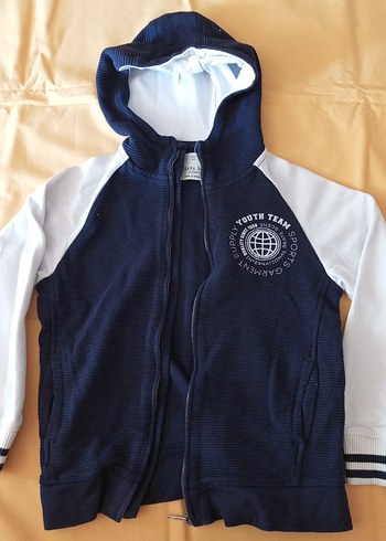 8 Yaş Beden mavi Renk Erkek Çocuk Lacivert Fermuarlı Sweatshirt