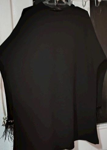 El dikimi Swarovski kristal taşlı Püsküllü Uzun Siyah Tunik - Görsel 4