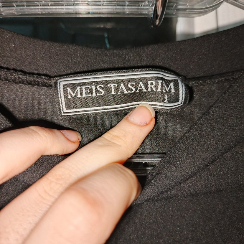 El dikimi Swarovski kristal taşlı Püsküllü Uzun Siyah Tunik - Görsel 3