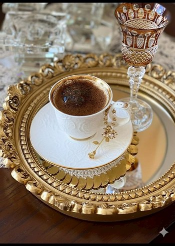 el örgüsü kahve pullu sunum altlığı/peçetesi - Görsel 7