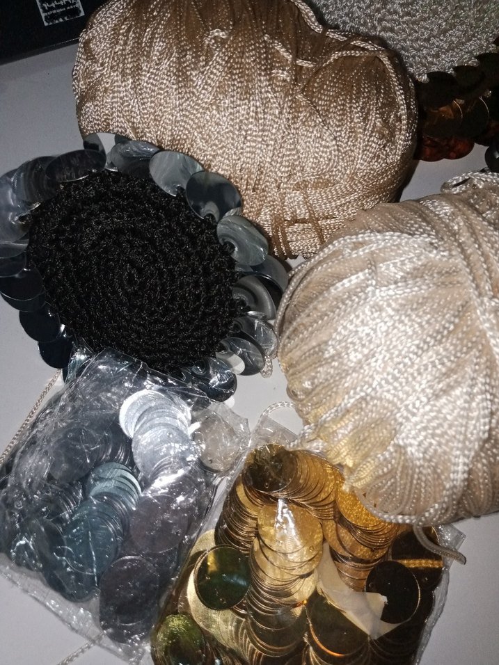 el örgüsü kahve pullu sunum altlığı/peçetesi - Görsel 3