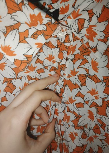 Turuncu Uzun Kollu Bohem Elbise - Görsel 3