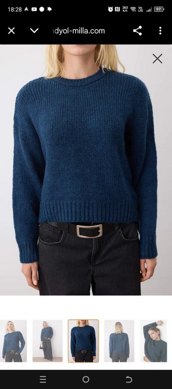 Trendyol Lacivert Kadın Triko Kazak - Görsel 5