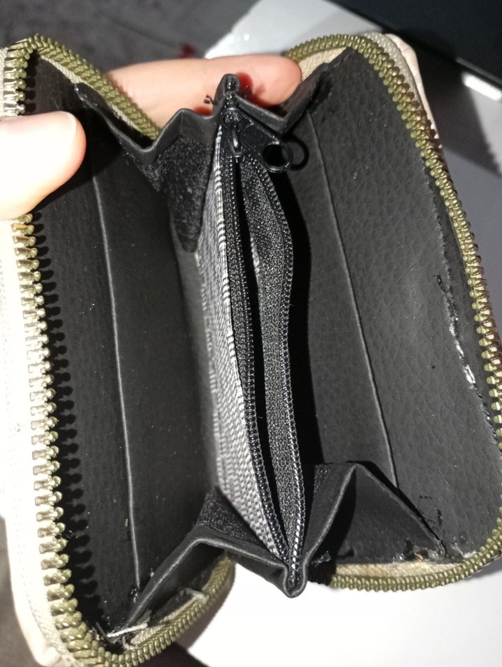 Bej Kadın Cüzdanı Fermuarlı 2 bölmeli - Görsel 2