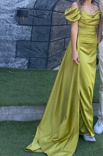 Yağ yeşili abiye