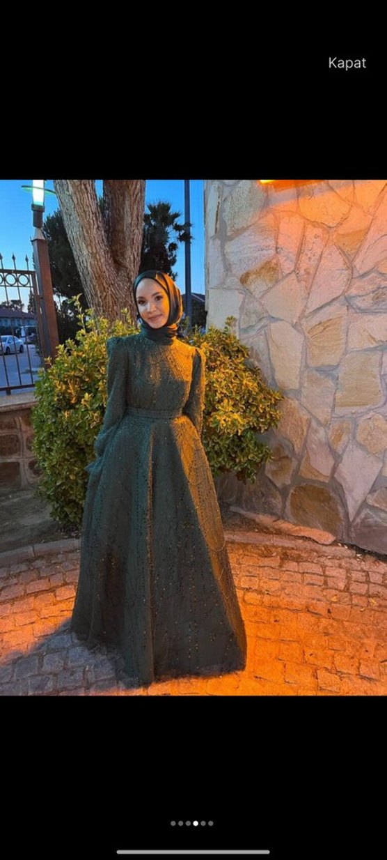 Parlak Bohem Uzun Abiye Elbise - Görsel 5