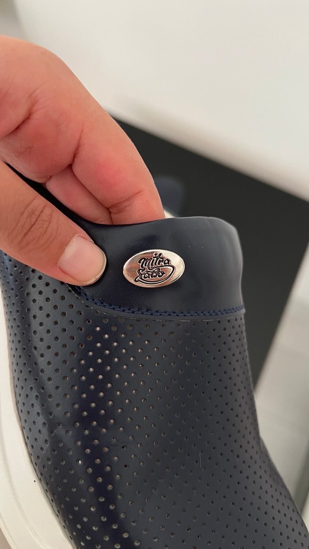 Lacivert Dolgu Topuklu Kadın Terlik - Görsel 3