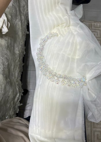 Vintage Beyaz Uzun A-Line Gelinlik - Görsel 8