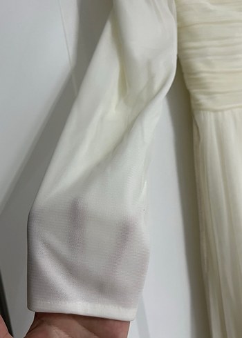 Vintage Beyaz Uzun A-Line Gelinlik - Görsel 4