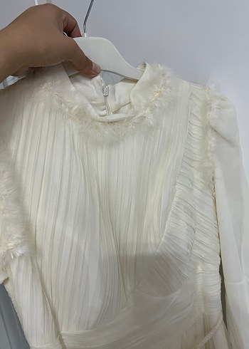 Vintage Beyaz Uzun A-Line Gelinlik - Görsel 6