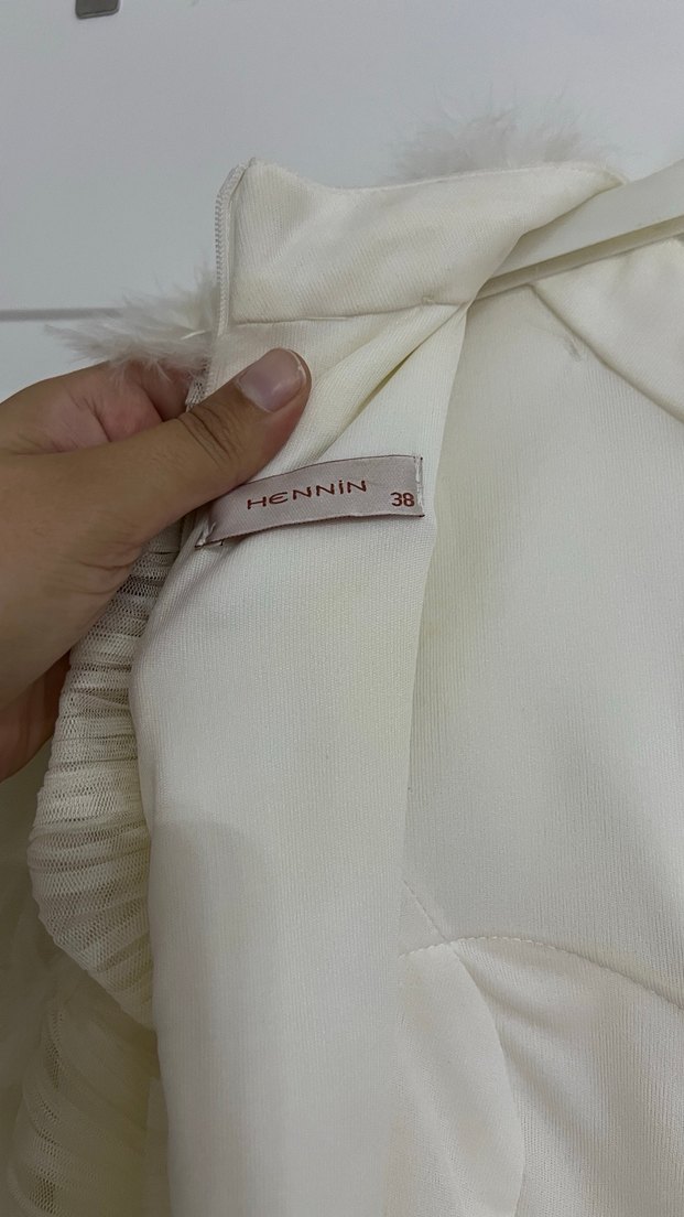 Vintage Beyaz Uzun A-Line Gelinlik - Görsel 5