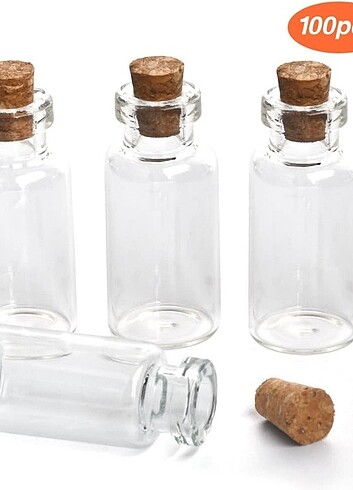 100 adet 3 ml Mantar Tıpalı Cam Şişe