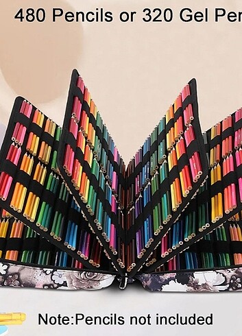 480 renkli kalem için büyük kapasiteli kalem kutusu, su geçirmez - Görsel 5