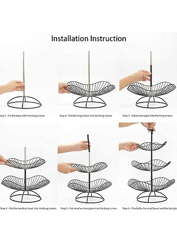 Metal Meyve Standı (3 katlı Yurtdışı) - Görsel 5