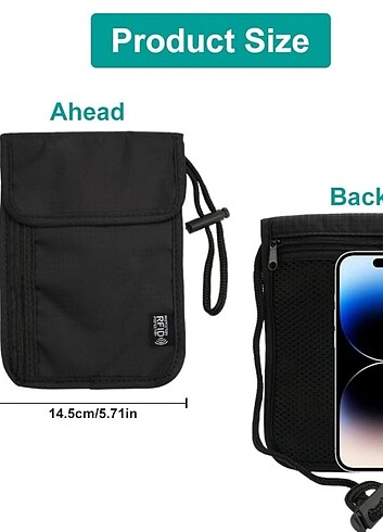 Göğüs Cüzdanı, RFID Korumalı Göğüs Çantası - Görsel 4