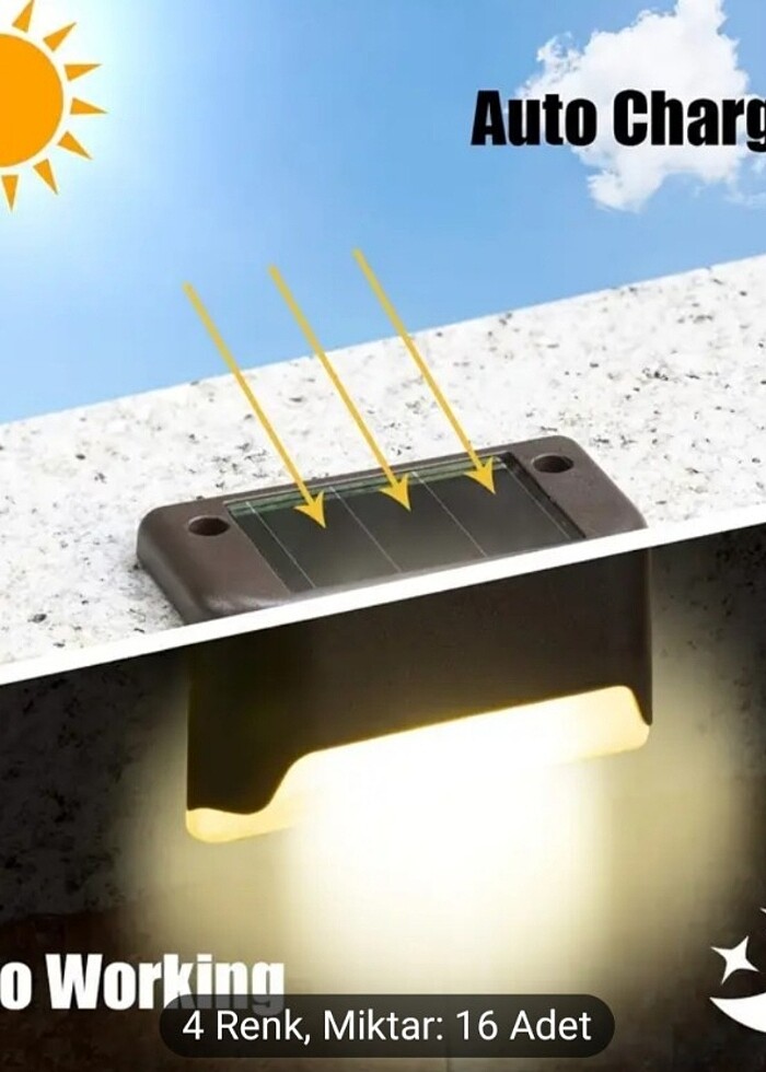 4lü Güneş Enerjili Adım Işığı  - Görsel 2