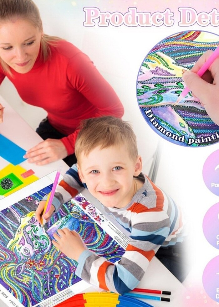 5D Elmas Boyama Seti 40x40 komple set - Görsel 2